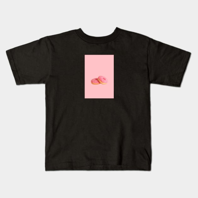 Pink Doughnuts Kids T-Shirt by opticpixil